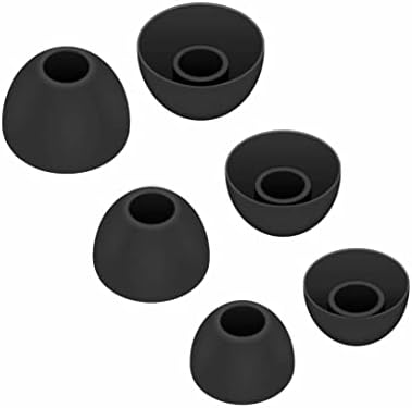12 Pairs Ear Tips Buds Compatible with Skullcandy in-Ear Earphone, Replacement Flexible Silicone Eartips Earbuds Accessories Compatible with Skullcandy Dime/Sesh Evo/Jib/Ink'd+ - Black