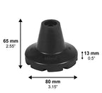 KMINA - Cane Tips 3/4 inch Heavy Duty (x2 Units), Rubber Cane Tips 3/4, Non Slip All Terrain Cane Tips, Crutch Tips 3/4 inch, Replacement Cane Tips 3/4 inch, Rubber Tips, Black - Made in Europe