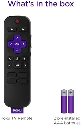 Roku Remote (Official Manufacturer Product) | TV Remote Control with TV Controls, Simple Setup, & Pre-Set App Shortcuts - Replacement Remote Compatible with Roku TV Models ONLY (Not Roku Players)