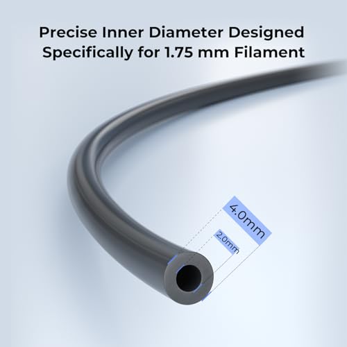 2024 Ultra-Smooth PTFE Tube Official Teflon Tube Bowden Tubing 1M for 1.75mm Filament 3D Printer Replacement Part Ender 3 Accessories Include Nozzle*4,PC4-M6 and PC4-M10 Pneumatic Fitting