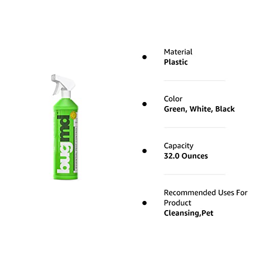 BugMD Empty Refillable Spray Bottle 32 oz. for Use Pest Control Essential Oil Concentrate (Sold Separately), Spray Bottle with 3 Sprays Modes
