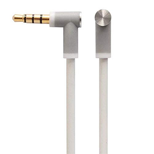 Replacement Audio Cable Cord Wire with in line Microphone and Control for Beats by Dr Dre Headphones Solo Studio Pro Detox Mixr Executive Pill (White)