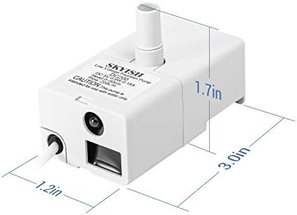 Veken Replacement Pump for 67oz, 95oz and 135oz Pet Fountain Cat Water Fountain Dog Water Fountain Ultra Quiet Long Lifespan Water Pump, USB Cable, LED Lights