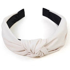 Leather Headbands for Women Knotted Fashion Women Headbands Creamy White Top Knot Headband for Girls Hairband for Women Hair Accessories