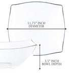 PLASTICPRO Disposable 128 ounce Square Serving Bowls, Party Snack or Salad Bowl, Extra Large Plastic Crystal Clear Pack of 4