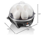 Hamilton Beach 3-in-1 Electric Egg Cooker for Hard Boiled Eggs, Poacher Eggs, Omelet Maker & Vegetable Steamer, Holds 7, Black (25507)