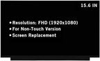 15.6" Screen Replacement for NT156FHM-N61 NT156FHM-N61 V8.0 B156HTN06.1 NT156FHM-N62 V8.1 TV156FHM-NH1 N156HGA-EA3 FHD 1920x1080 30Pin LED LCD Display Screen Panel