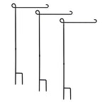 PHITRIC 3PC Garden Flag Holder Stand, Premium Powder-Coated Yard Flag Pole, Weather-Proof Black Metal Flagpole for Winter Garden Flag/Christmas Garden Flag/American Flag/Outdoor Garden Decor