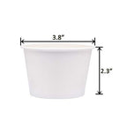 Belinlen Paper Ice Cream Cups, Paper Hot/Cold Soup Cups - 100 Count (White) (8 oz)