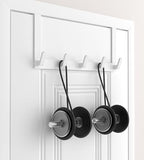 KitchLife Over The Door Hooks Hanger with Extended Arms for Easy Use by Women, Fits 1 3/4" Doors, L18U - Bathroom Accessories and Towel Rack Organization - 1 Pack, White