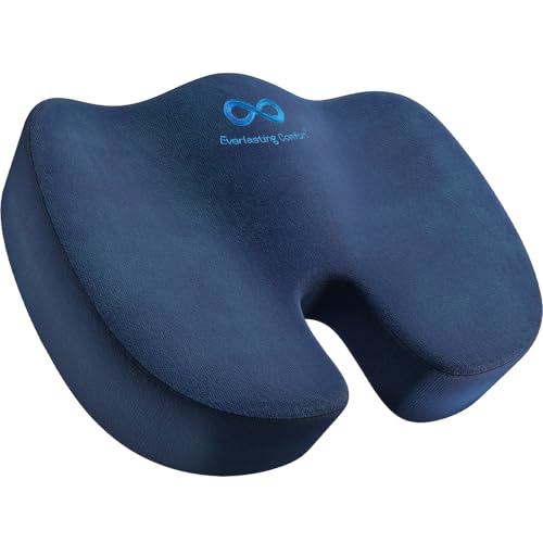 Everlasting Comfort Memory Foam Seat Cushions for Office Chairs - Sciatica & Tailbone Pain Relief Cushion - Car Seat & Office Chair Cushion - Ergonomic Office Desk Accessories for Comfort