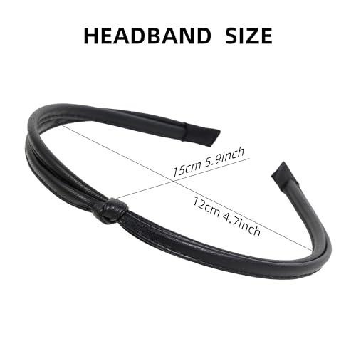 WOVOWOVO 5Pcs Leather Headbands for Women Cute Hair Bands for Women's Hair Headbands for Women Trendy Comfortable Thin Headband Womens Headbands Fashion Hair Accessories