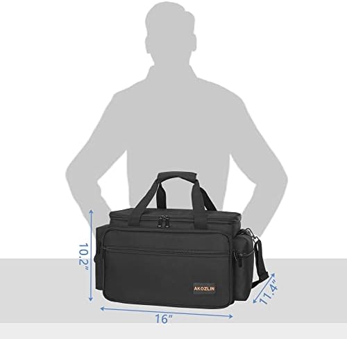 AKOZLIN Cable File Bag DJ Gig Bag Cord Organizer Case with Detachable Dividers for Laptop,DJ Gear, Sound Instrument and Music Equipment Accessories