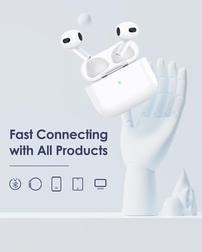 Wireless Charging Case for AirPods 3rd Gen, Compatible for AirPod 3rd Generation Charging Case Replacement, Built-in 660 mAh Battery with Bluetooth Pairing Sync Button(USB-C)