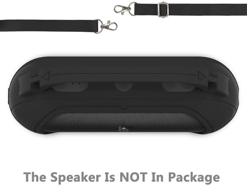 Silicone Cover Case for Beats Pill 2024 Wireless Bluetooth Speaker, Protective Stand Holder for Beats Pill Bluetooth Speaker Accessories with Should Strap (Black Case only)
