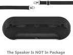 Silicone Cover Case for Beats Pill 2024 Wireless Bluetooth Speaker, Protective Stand Holder for Beats Pill Bluetooth Speaker Accessories with Should Strap (Black Case only)