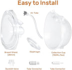 NCVI Hands-Free Breast Pump Collection Cups for 8122-3/8123/8787/8786, Wearable Breast Pump Cup for Leaking Milk, Original Breast Pump Replacement Accessoy, 5 oz/150ml