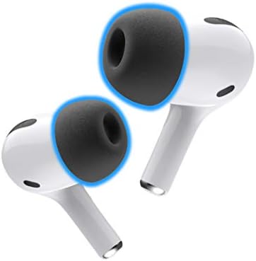 Foam Masters Memory Foam Ear Tips for AirPods Pro 1st & 2nd Gen | Comfortable | Secure | Better Noise Cancellation | Version 3.0 Replacement Buds (Large - 3 Pairs, Black)