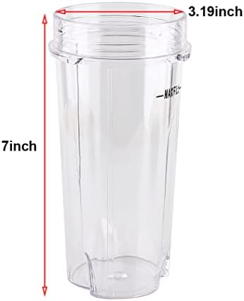 Anbige Replacement Parts for Ninja Blender, 16oz Cup with Lid Compatible with Ninja BL770 BL660 BL810 QB3000 All Pro 4 Tab Blenders (2 cups + 2 sip&seal lids)