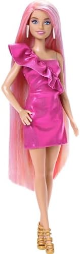 Barbie Fun & Fancy Set, Fashion Doll with Extra-Long Color-Streaked Blonde Hair, Clothes & Styling Accessories