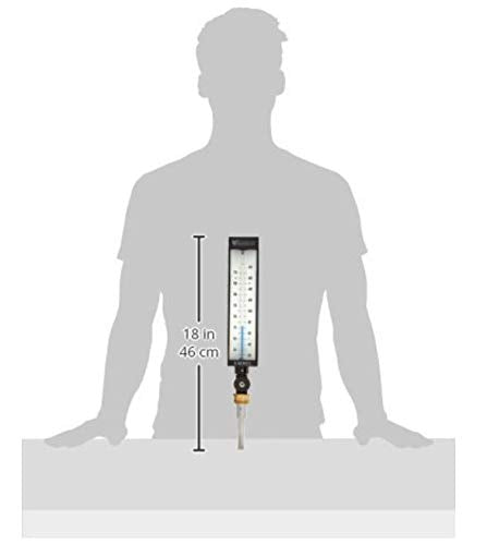 WGTC Thermometer AS5H909 9" Scale, 3-1/2" Stem Length, -40/110°F Temperature Range Blue Spirit Filled Industrial Thermometer with ABS Case, and Adjustable Angle Stem
