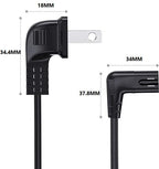 Power Cord for Samsung TV 2-Prong L-Shaped AC Power Cord UN40 UN43 UN48 UN49 UN50 UN55 UN60 UN70 UN75 UN65KS8000F Smart 4K, Compatible for LG, Sony, Sharp Panasonic, TCL TV Replacement (6FT)
