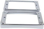 Guyker Curved Bottom Metal Humbucker Pickup Mounting Ring Set - Bridge and Neck Pickups Cover Frame Replacement Compatible with Les Paul LP Style Electric Guitar or Precision Bass(2PCS, Chrome)