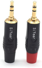 SiYear 3-Pole 3.5mm Stereo Headphone Jack Male Plug Repair Replacement Solder Adapter, 3.5mm (1/8inch) Solder Type DIY Audio Cable Connector(2PACK)