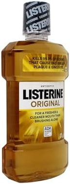 Listerine Original Antiseptic Mouthwash, Kills 99.9% of Germs That Cause Bad Breath, Plaque & Gingivitis, Fresher & Cleaner Mouth Than Just Brushing Alone, 1 Liter (Pack of 3)