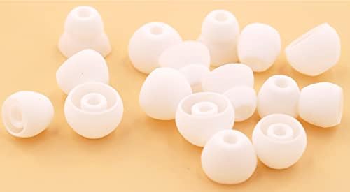 8 Pairs Powerbeats Pro Ear Tips Buds, 4 Size Replacement Soft Flexible Fit in Case Noise Reduce Silicone Rubber Earbuds Eartips Wing Skin Accessories Compatible with Beats Flex/BeatsX - White