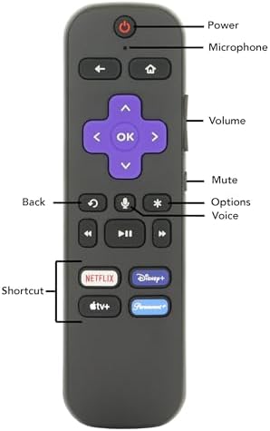 Replacement OEM RC-FA5 / RC-GZ1 Universal Streaming Stick Remote Control for Roku Stick RC-GZ1. with Voice. Works with HDMI Streaming Stick, Streaming Players, TVS. Replaces RC-GZ1. [RF]