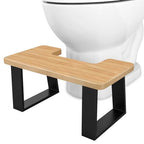 VOTZAAQ Toilet Stool- 7.8'' Upgraded Wooden with Metal Poop Stool, Black Toilet Stool Squat Adult with Non-Slip Pads, Suitable for Everyone