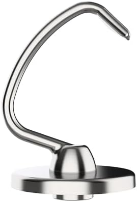 Stainless Steel Dough Hook Replacement for KitchenAid,4.5-5QT Tilt-Head Stand Mixer Attachment,Easy Clean & Heavy Duty (K45 KSM75/85/95/100/150/165/175/180/195)