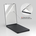 JUSRON 360 Viewing Angle Self Hair Cutting Mirror, Clear Anti-Fog HD Glass (Black with LED with Accessories)