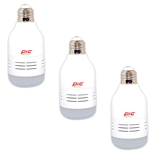 PIC Rodent Repeller & LED Light Bulb, Ultrasonic Pest Repeller, Mice Repellent, 2-in-1 Mouse Deterrent, 535 Lumens, Humane Pest Control for Indoor Use, Lightbulb That Repels Mice (3 Pack)