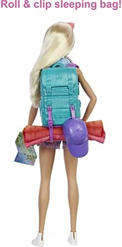 Barbie Doll & Accessories, It Takes Two Malibu Camping Playset with Doll, Pet Puppy & 10+ Accessories Including Sleeping Bag