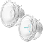 Hands-Free Milk Collection Cups Compatible with Momcozy Wearable S9 Pro|S12 Pro and Most Electric Breast Pump,Zomee/Spectra/Medela Breast Pump Collection Parts, Accessories Replacement (17mm 2Pc)