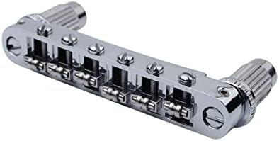 Guyker Guitar Tune-O-Matic Roller Saddle Bridge Replacement Part Compatible with Gibson Les Paul LP SG Style 6 String Electric Guitar - GM005, Chrome