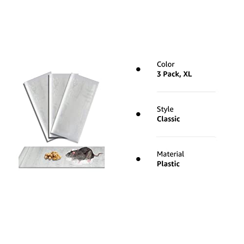 SEEKBIT 3 Pack Rat Sticky Traps Extra Large, Clear Mouse Glue Trap Sticky Trap for Mice and Rats, Enhanced Stickiness Trapping Pads Snakes Spiders Roaches for House Rodent Pest Control - 47.2x11