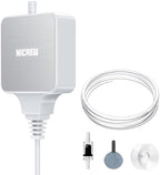 NICREW Nano Silent Aquarium Air Pump White, Aquarium Aerator with Accessories for Up to 10 Gallon Fish Tank, Super Quiet, 0.3 L/min, 1.5 Watts