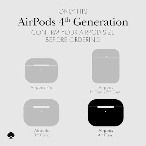 kate spade new york AirPods 4 Protective Case with Keychain Ring - That Sparkle Silver, Compatible with AirPods 4th Generation