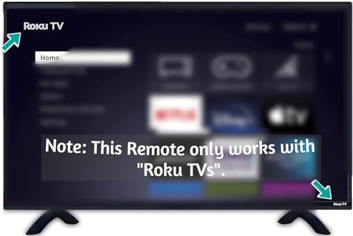 OEM Replacement Remote Control Compatible with All Element Roku TV Smart 4K Ultra HDTV 【Only Works with Element Roku TV, Not for Roku Stick and Roku Box】 (Netflix/Disney Plus/Apple TV+ / HBO Max)