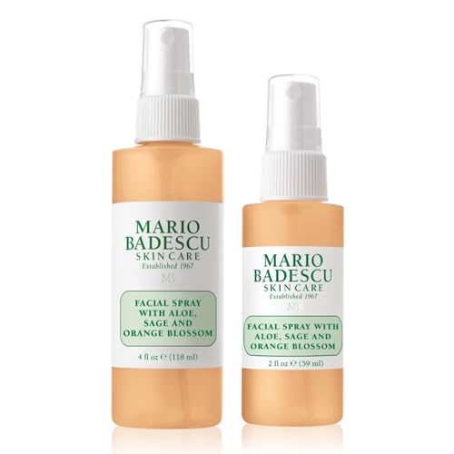 Mario Badescu Facial Spray with Aloe, Sage and Orange Blossom for All Skin Types | Face Mist that Hydrates & Uplifts