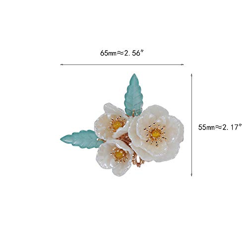 A Pair of Duckbill Clips White Pearl Flowers Hair Accessories Handmade Hair Clips for Women