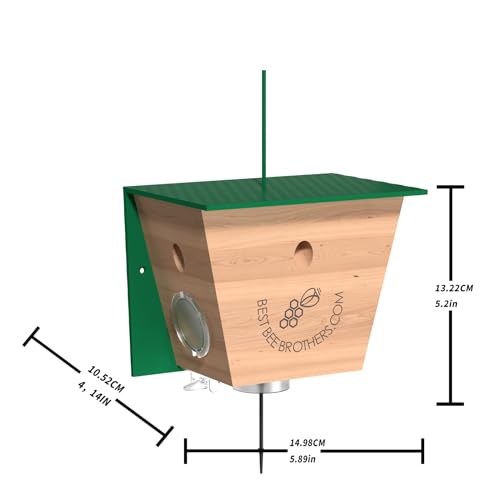 Best Bee Brothers Carpenter Bee Traps for Outside - Carpenter Bee Trap, Turbo Trap Wood Bee Traps - Professional-Grade Carpenter Bee Traps for Outdoors Hanging - Bee Catchers for Outside (1 Pack)