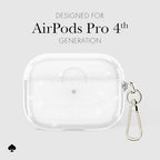kate spade new york AirPods 4 Protective Case with Keychain Ring - That Sparkle Silver, Compatible with AirPods 4th Generation