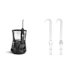 Waterpik Aquarius Water Flosser, Black WP-662 & DT-100E Implant Denture Replacement Tips Water Flosser Tip Replacement, Clear, 2 Count