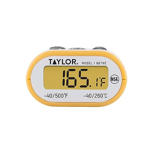 Taylor Compact Waterproof Digital Thermometer, 4.5 Inch Stem, Yellow