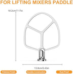 5.5-6QT Stainless Steel Mixer Paddle for KitchenAid Stand Mixer KitchenAid Paddle Attachment Accessory, Uncoated, Dishwasher Safe Replacement. Polished Surface