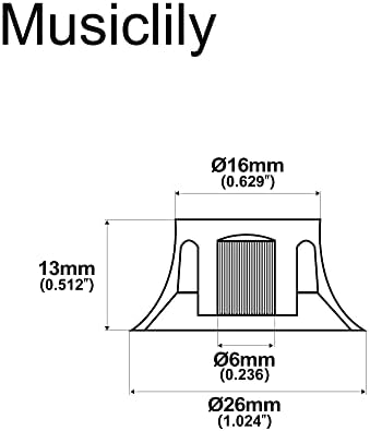 Musiclily Pro Inch USA LP Guitar Top Hat Knobs Fine 24-Spline Bell Knobs for USA Les Paul CTS Pots Electric Guitar, Gold (Set of 4)